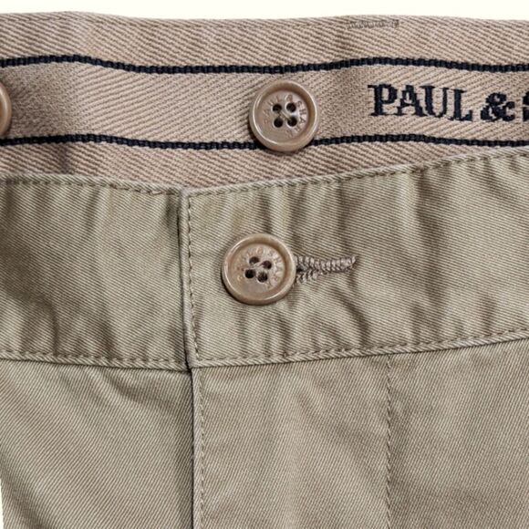 Paul & Shark Yachting Summer Chinos Cotton Pleated Trouser Khaki Tan Mens 44 NWT - Picture 3 of 7